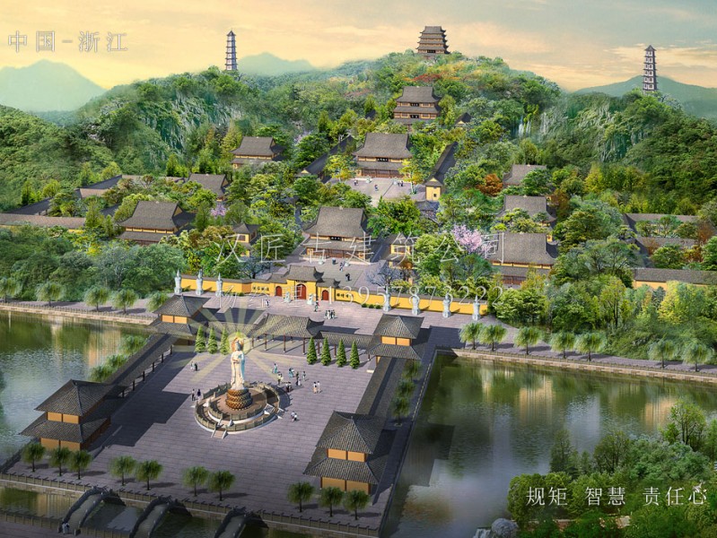 玉泉讲寺总体寺院建筑规划布局图
