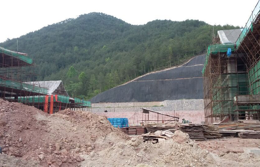 天台山寺院古建筑施工现场  第2张