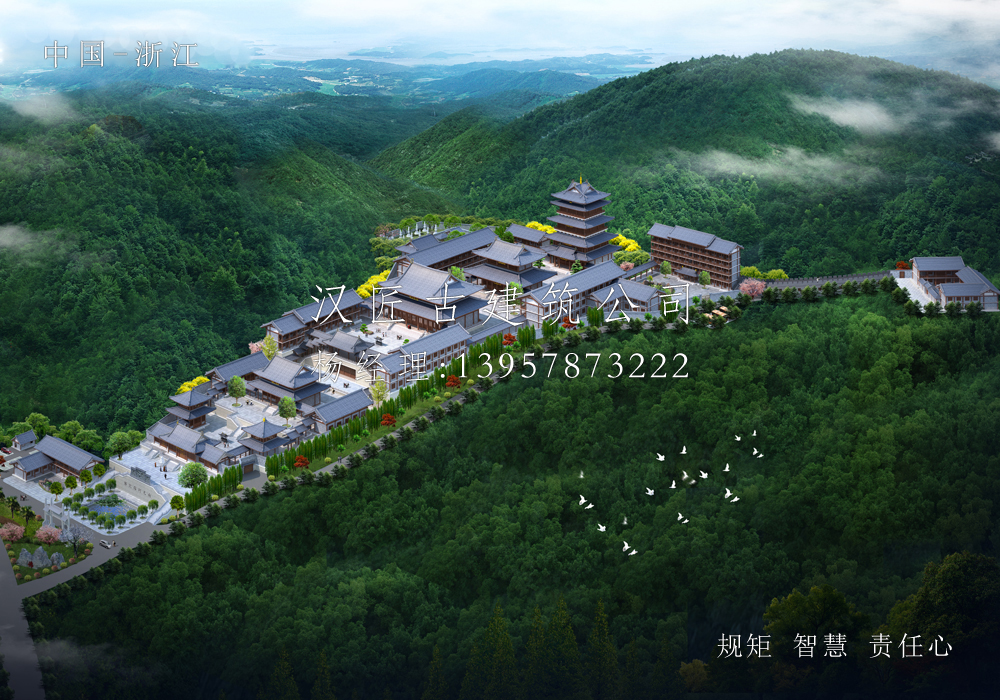 舟山长福禅寺总体寺院规划设计