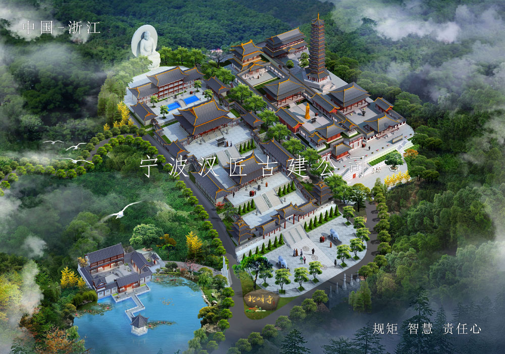 寺院重建平面布局图效果图-北峰寺